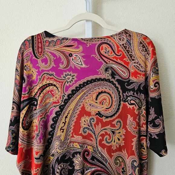 ETRO Women's Multicolored Paisley 100% Silk Bohemian Top Sz M (Approx) - Picture 8 of 16